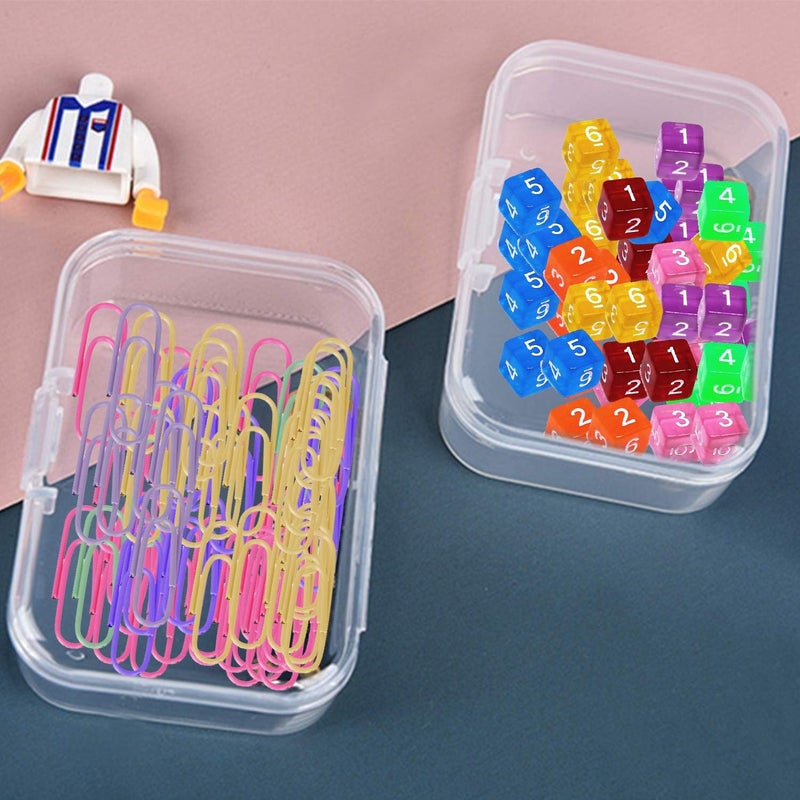 Rocutus 24 Pack Small Clear Plastic Storage Containers with Lids,Beads Storage Box with Hinged Lid for Beads,Earplugs,Pins, Small Items, Crafts, Jewelry, Hardware (2.12 x 2.12 x 0.79 Inches) - Image 4